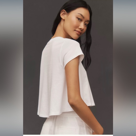 Anthropologie Maeve Crop Swing Tee *ISO Pants On Model - Picture 3 of 10